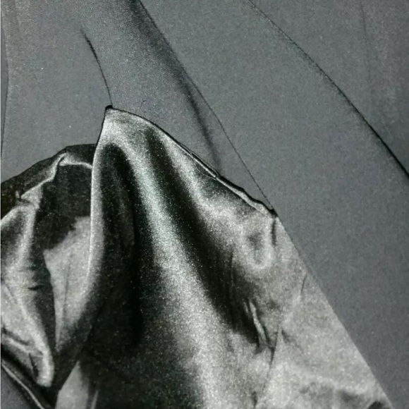 EILEEN FISHER 6P  BLACK TROPICAL SUITING WITH ECO POLY RNDNK STRGHT JKT  $358 - Picture 12 of 12